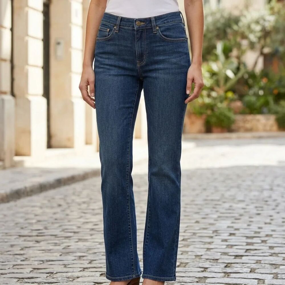 Lauren Jeans Co. by Ralph Lauren medium-dark indigo blue wash 98.5% | Sz 4
